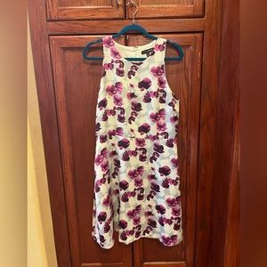 Gray and Purple Floral Dress